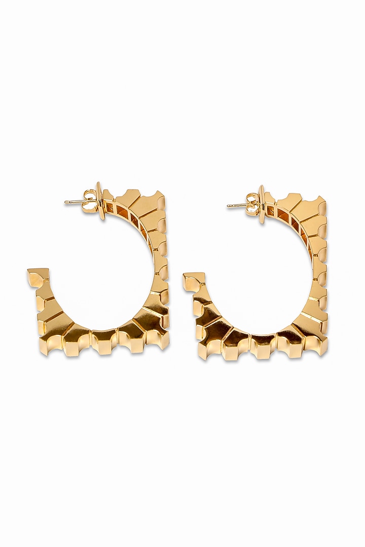 Gold Plated Brass Hoop Earrings by ESS&NOI at Pernia's Pop Up Shop