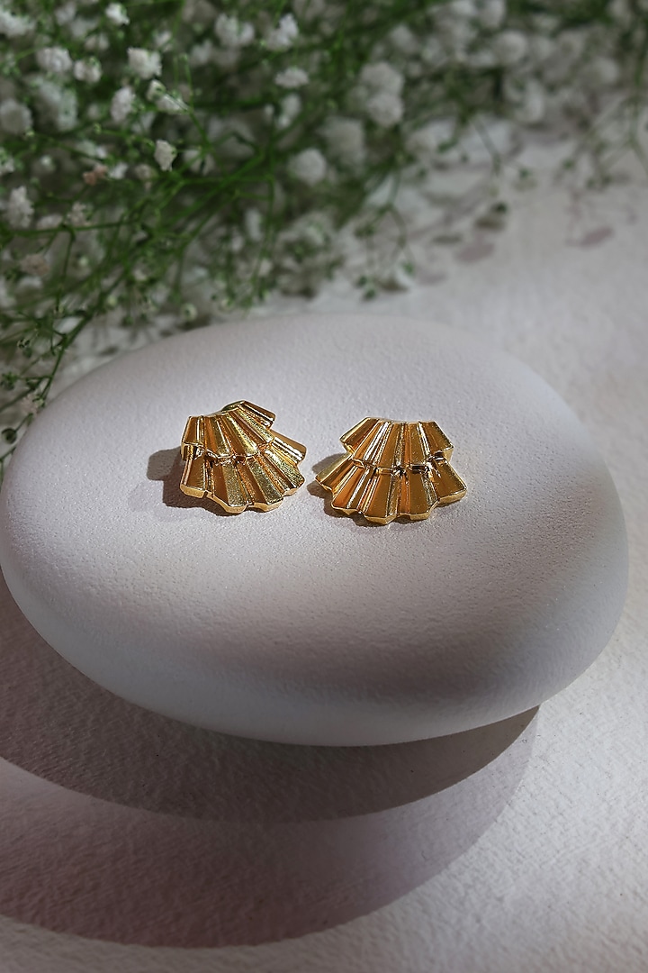 Gold Plated Seashell Stud Earrings by ESS&NOI at Pernia's Pop Up Shop