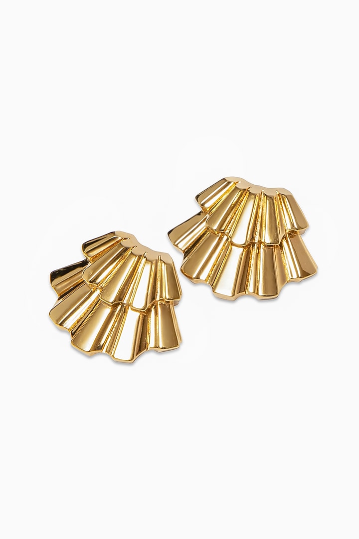 Gold Plated Seashell Stud Earrings by ESS&NOI at Pernia's Pop Up Shop