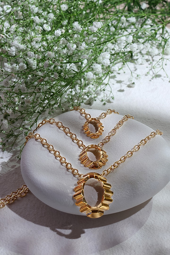 Gold Plated Layered Pendant Necklace by ESS&NOI at Pernia's Pop Up Shop