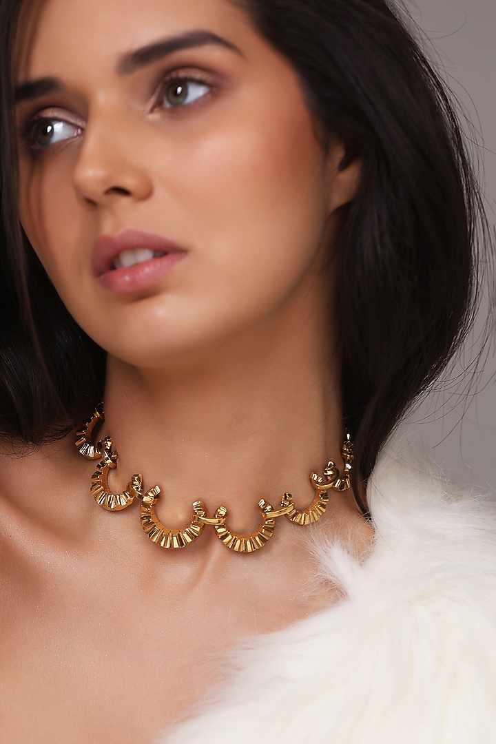 Gold Plated Brass Choker Necklace by ESS&NOI at Pernia's Pop Up Shop