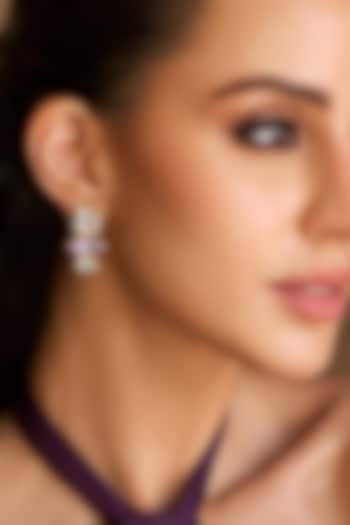 Matte Gold Plated Swarovski Crystal Stud Earrings by ESS&NOI at Pernia's Pop Up Shop