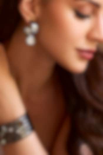 Ruthenium Finish Swarovski Crystal Hoop Earrings by ESS&NOI at Pernia's Pop Up Shop