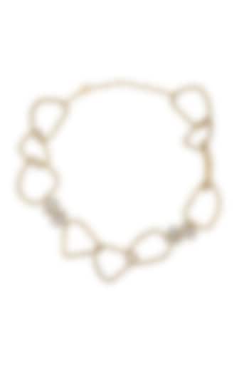 Matte Gold Plated Pear-Cut Swarovski Stone Choker Necklace by ESS&NOI at Pernia's Pop Up Shop