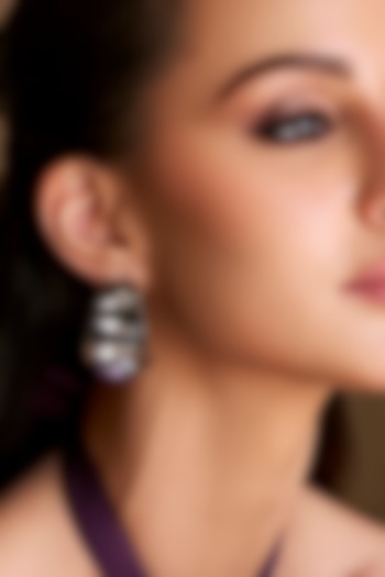 Gold & Ruthenium Plated Swarovski Crystal Hoop Earrings by ESS&NOI at Pernia's Pop Up Shop