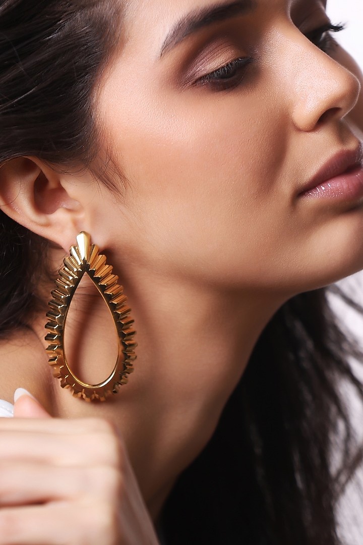 Gold Plated Floral Stud Earrings by ESS&NOI at Pernia's Pop Up Shop