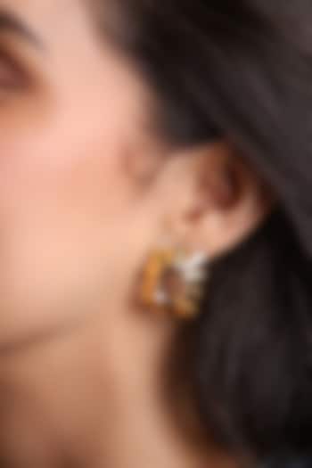 Gold Plated Brass Stud Earrings by ESS&NOI at Pernia's Pop Up Shop