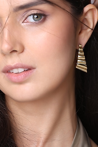 Gold Plated Brass Hoop Earrings by ESS&NOI