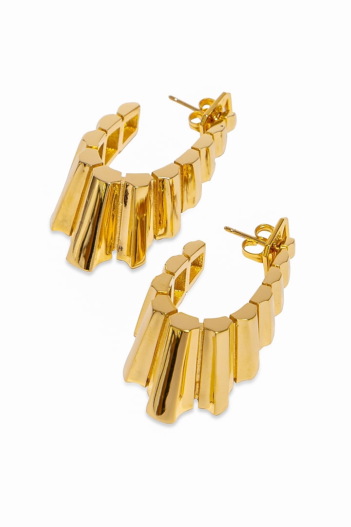 Gold Plated Brass Hoop Earrings by ESS&NOI at Pernia's Pop Up Shop