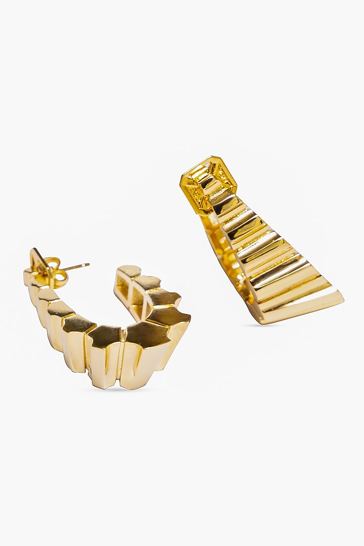 Gold Plated Brass Hoop Earrings by ESS&NOI at Pernia's Pop Up Shop