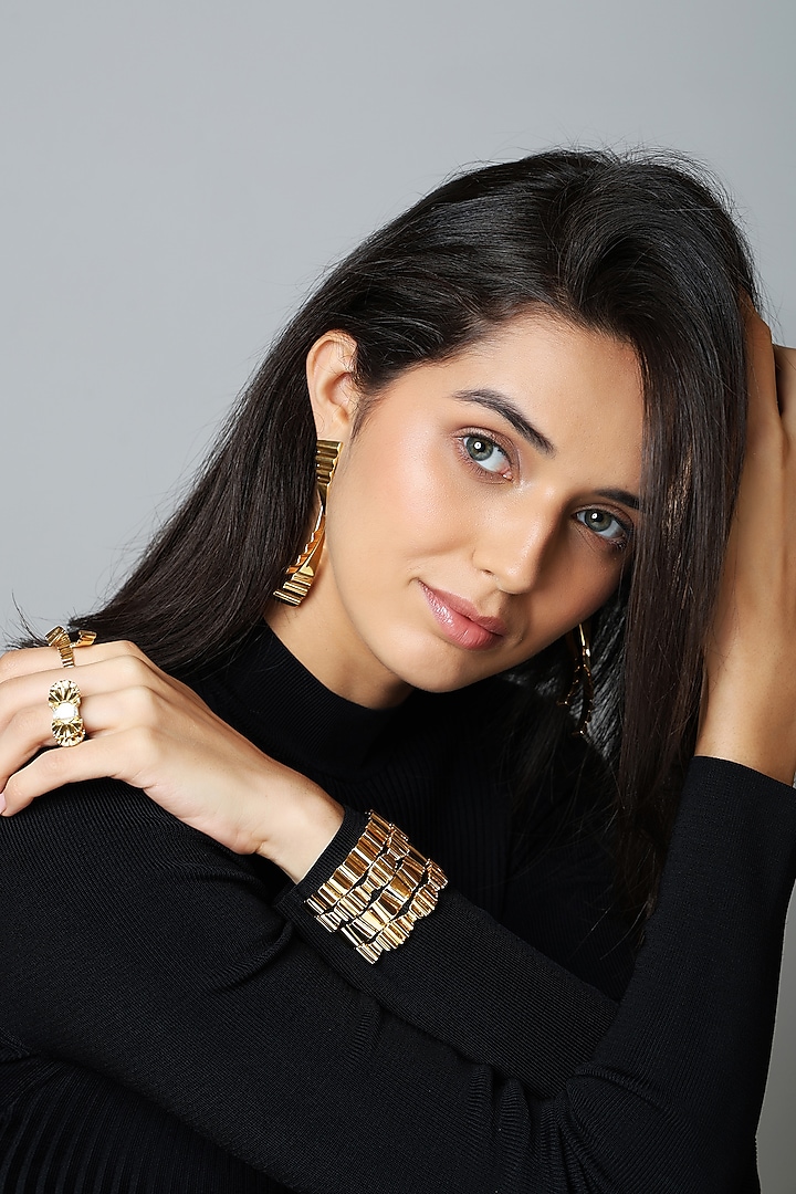 Gold Plated Ripple Bracelet by ESS&NOI at Pernia's Pop Up Shop
