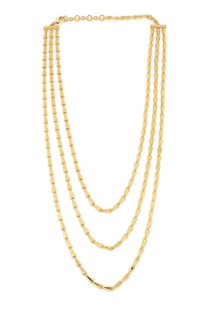 Gold Plated Brass Layered Necklace by ESS&NOI at Pernia's Pop Up Shop