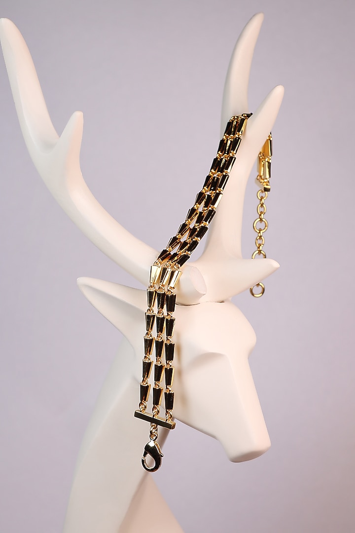 Gold Plated Brass Layered Bracelet by ESS&NOI at Pernia's Pop Up Shop