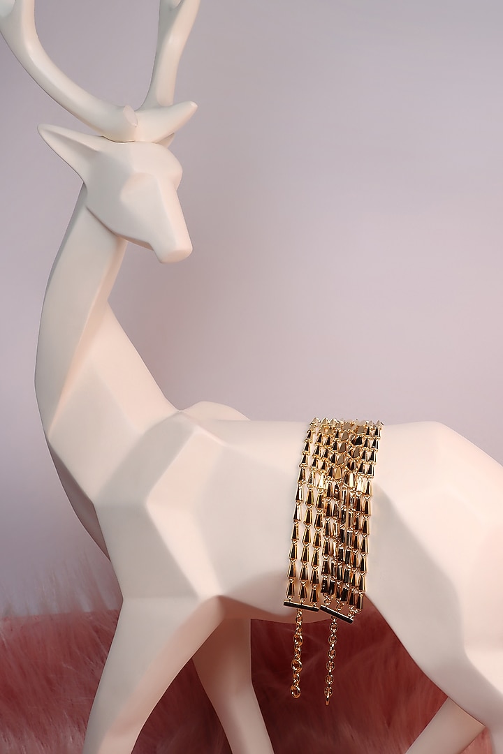 Gold Plated Brass Layered Bracelet by ESS&NOI at Pernia's Pop Up Shop