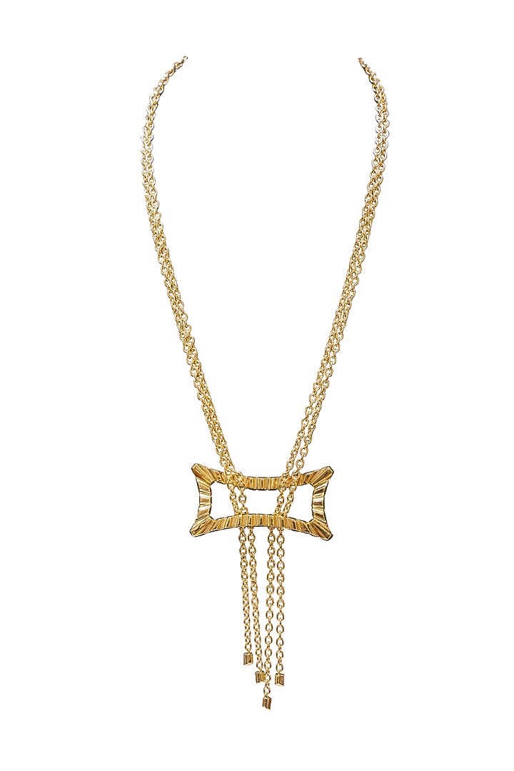 Gold Plated Brass Pendant Necklace by ESS&NOI at Pernia's Pop Up Shop