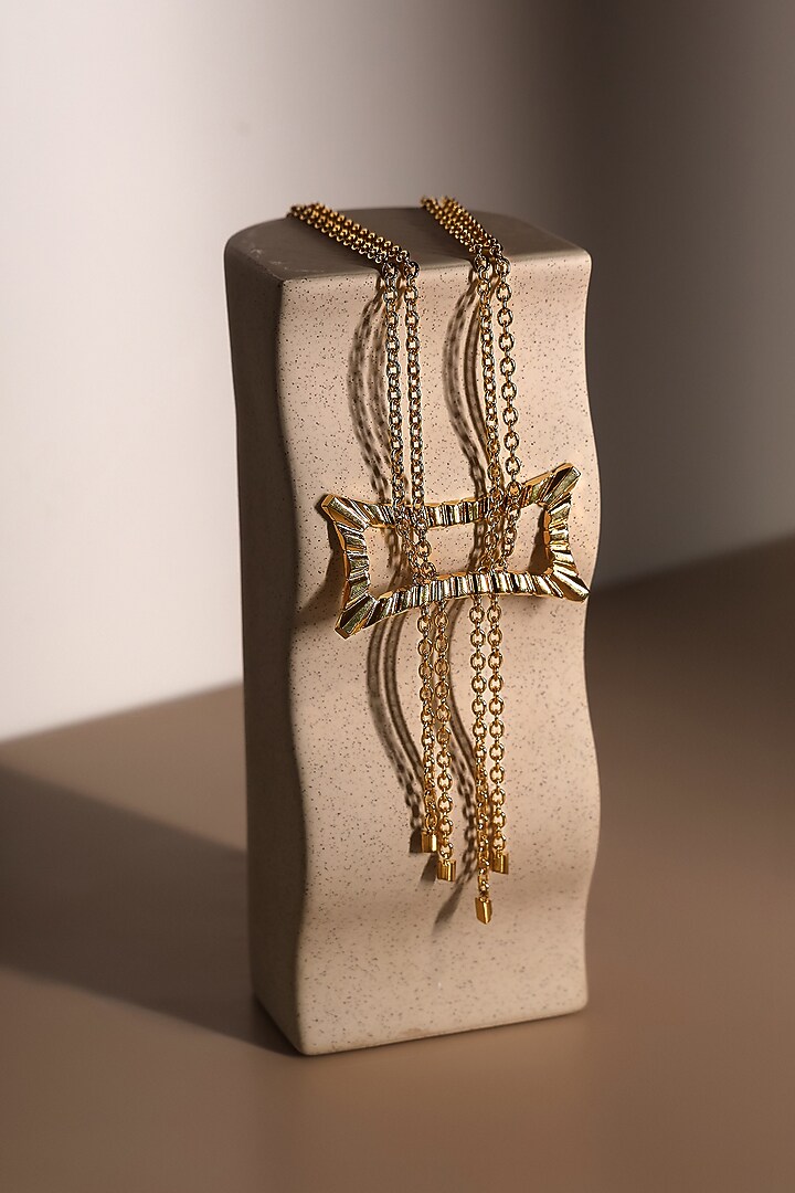 Gold Plated Brass Pendant Necklace by ESS&NOI at Pernia's Pop Up Shop