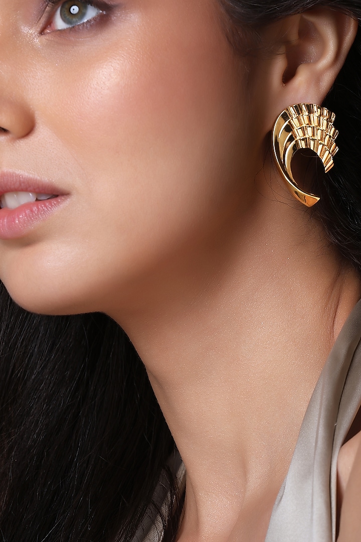 Gold Plated Angel Wing Stud Earrings by ESS&NOI at Pernia's Pop Up Shop
