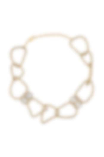 Gold Plated Emerald-Cut Swarovski Stone Choker Necklace by ESS&NOI at Pernia's Pop Up Shop