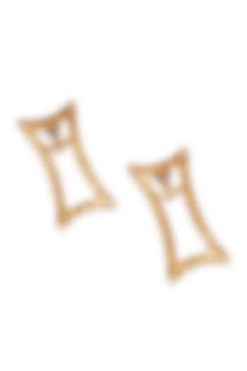 Gold Plated Brass Stud Earrings by ESS&NOI at Pernia's Pop Up Shop