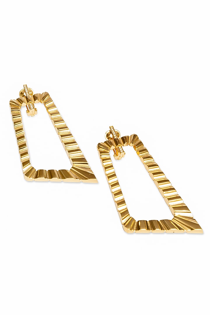 Gold Plated Brass Dangler Earrings by ESS&NOI at Pernia's Pop Up Shop