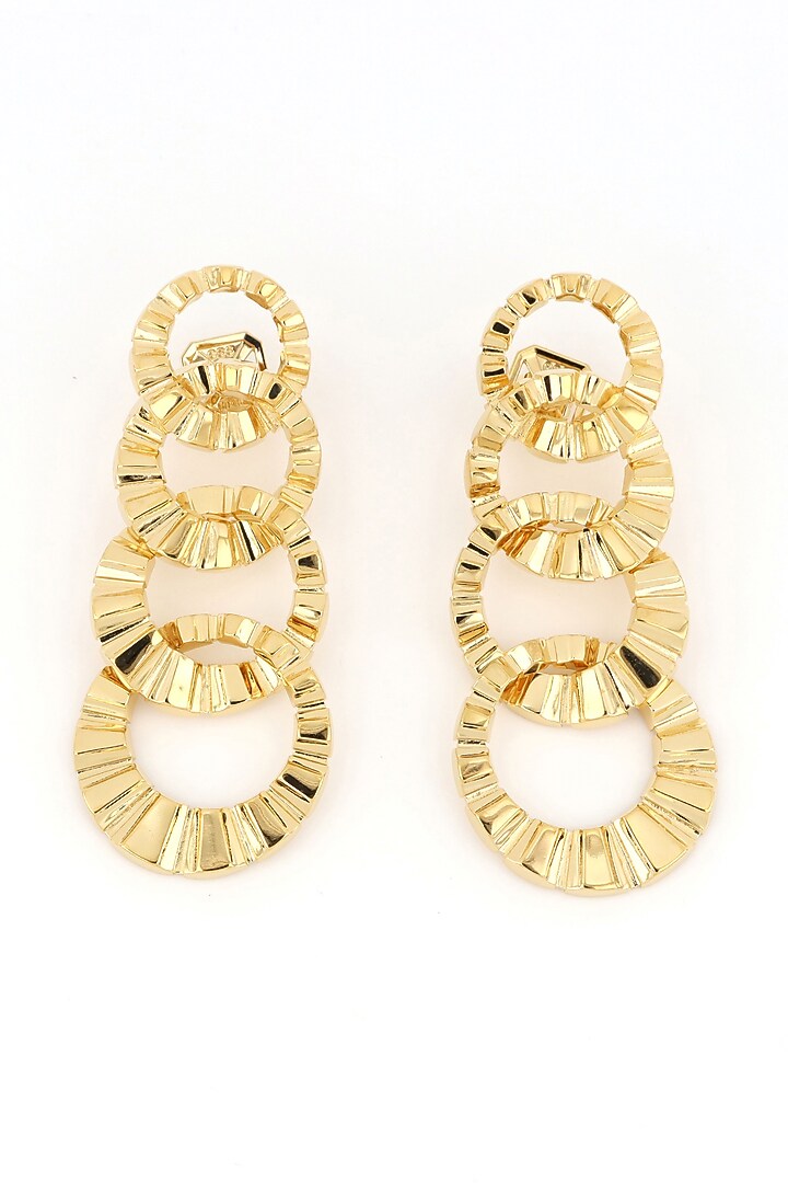 Gold Plated Geometric Dangler Earrings by ESS&NOI at Pernia's Pop Up Shop