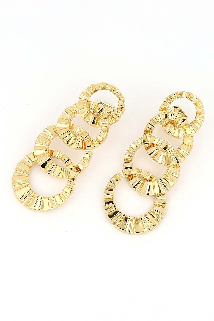 Gold Plated Geometric Dangler Earrings by ESS&NOI at Pernia's Pop Up Shop