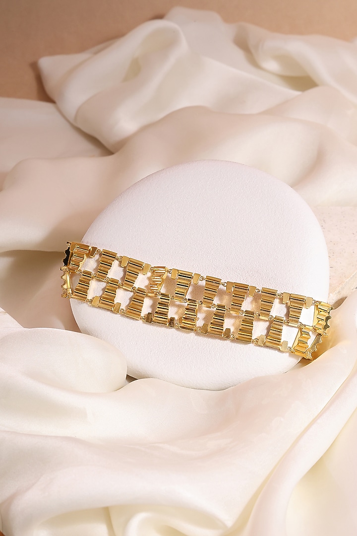 Gold Plated Brass Choker Necklace by ESS&NOI at Pernia's Pop Up Shop