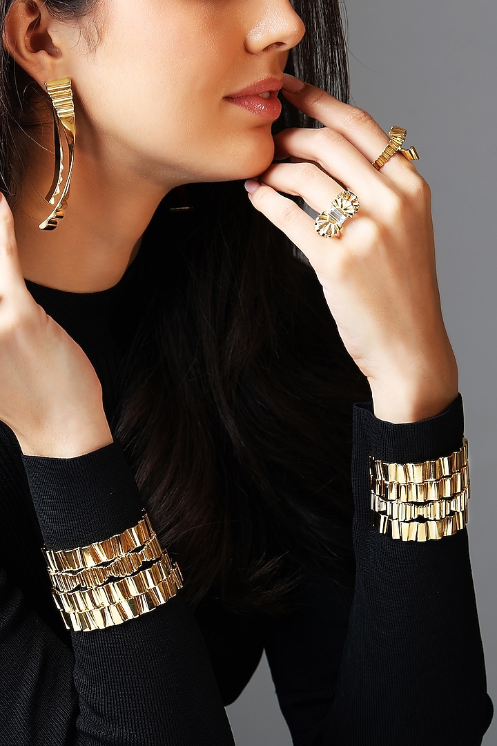 Gold Plated Brass Ring by ESS&NOI at Pernia's Pop Up Shop