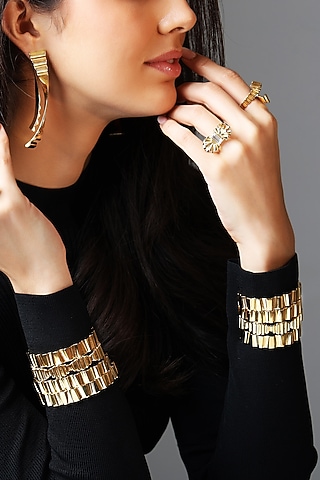 Gold Plated Brass Ring by ESS&NOI