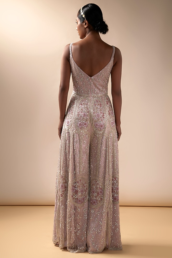 Pink Tulle & Satin Jumpsuit by Esha Sethi Thirani at Pernia's Pop Up Shop