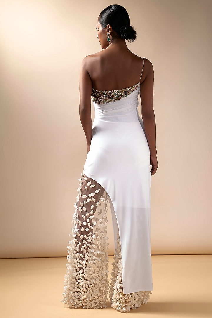 White Tulle Petal Pant Set by Esha Sethi Thirani at Pernia's Pop Up Shop