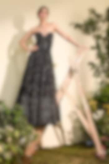 Black Tulle Cutwork Bridal Gown by Esha Sethi Thirani at Pernia's Pop Up Shop