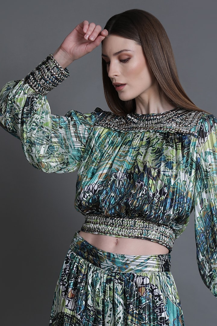 Green Embellished Co-Ord Set by Estera at Pernia's Pop Up Shop