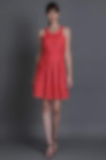 Red Viscose Dress by Estera