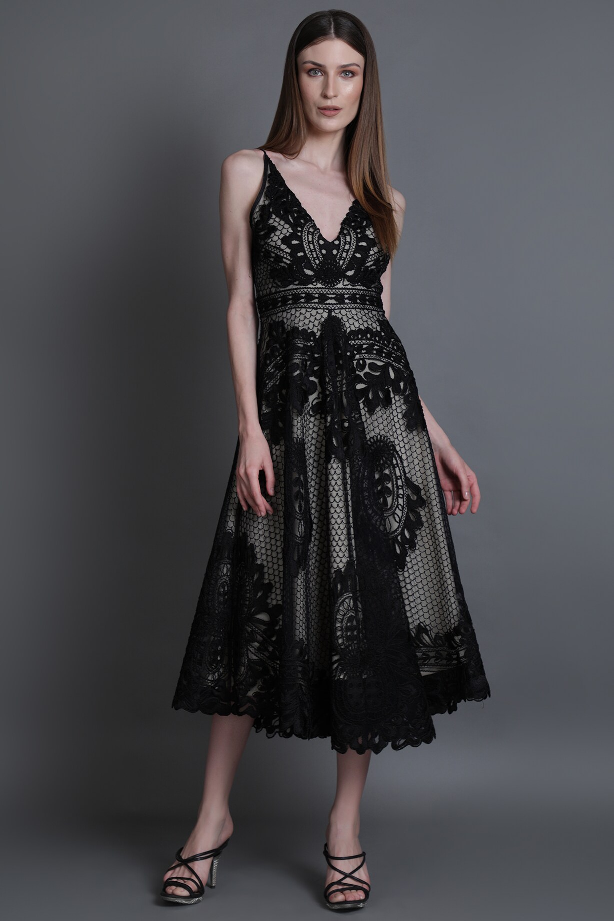 Black Embroidered Dress by Estera at Pernia's Pop Up Shop 2026