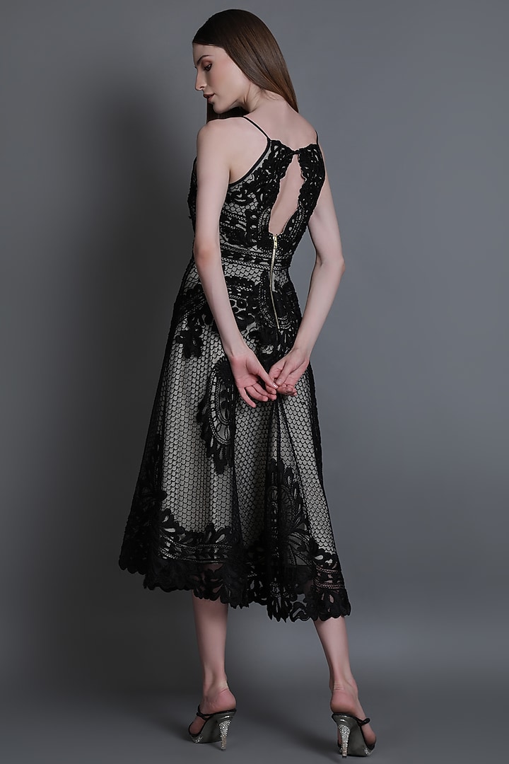 Black Embroidered Cocktail Dress by Estera at Pernia's Pop Up Shop