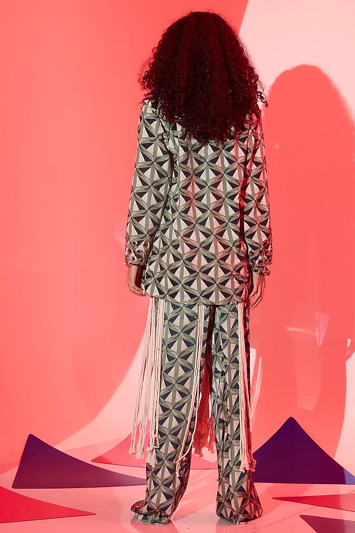 Green Viscose Crepe Pants by Esha L Amin at Pernia's Pop Up Shop