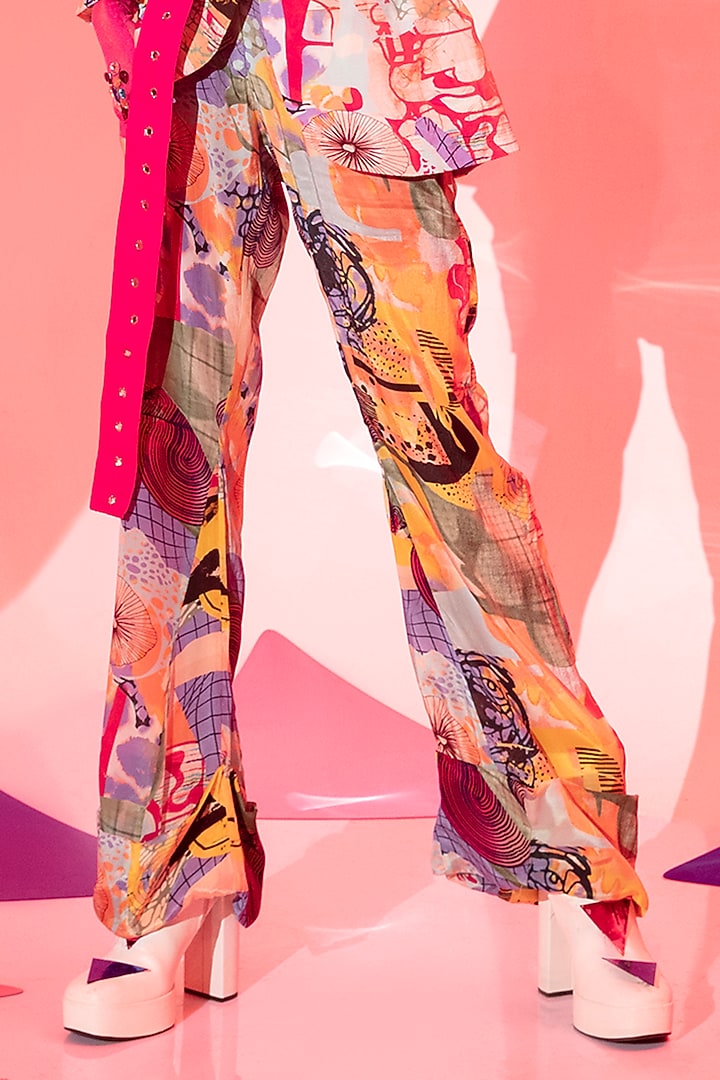 Multi-Coloured Viscose Crepe Co-Ord Set by Esha L Amin at Pernia's Pop Up Shop