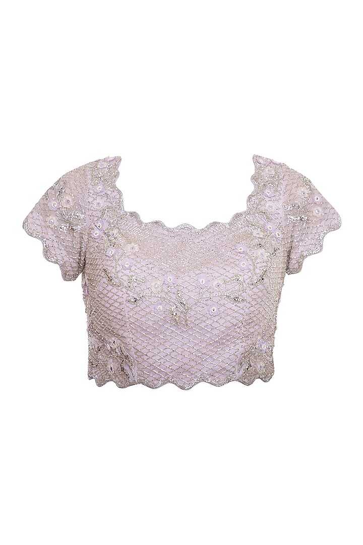 Lavender embroidered Wedding Lehenga set by Eshaani Jayaswal at Pernia's Pop Up Shop