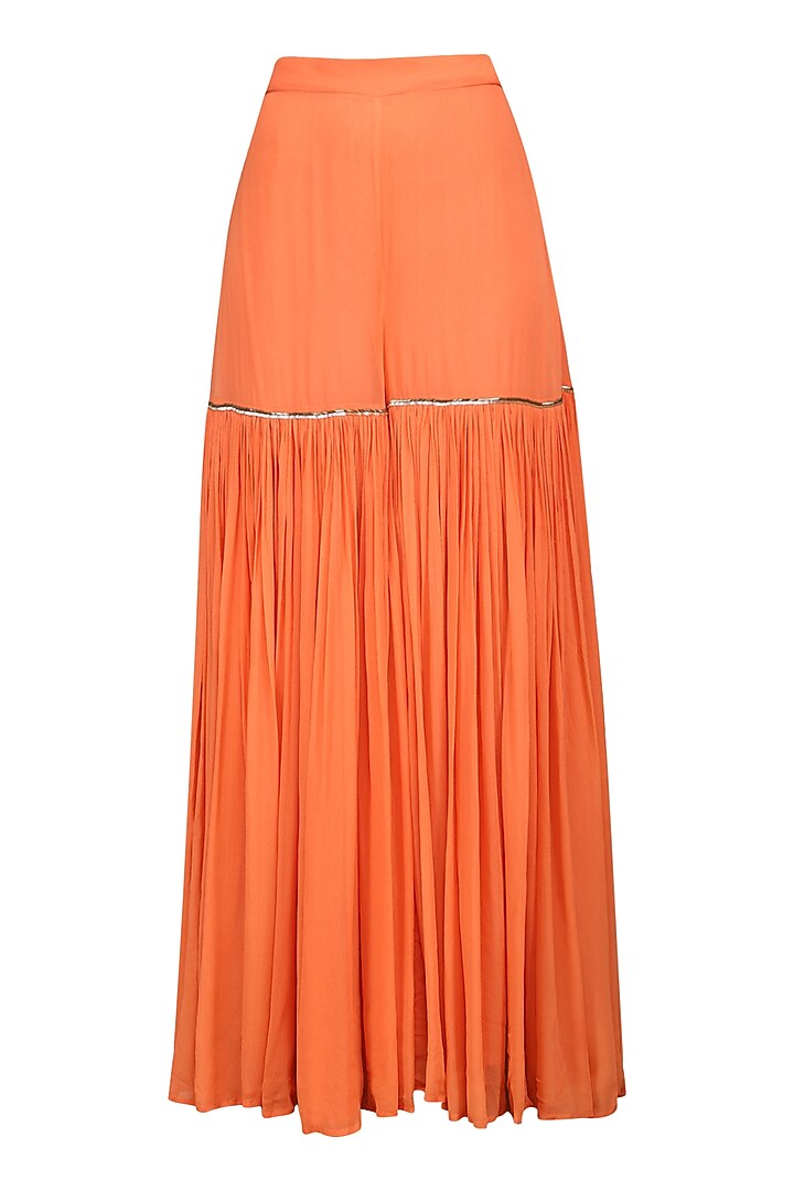 Coral off shoulder sharara set available only at Pernia's Pop Up Shop.