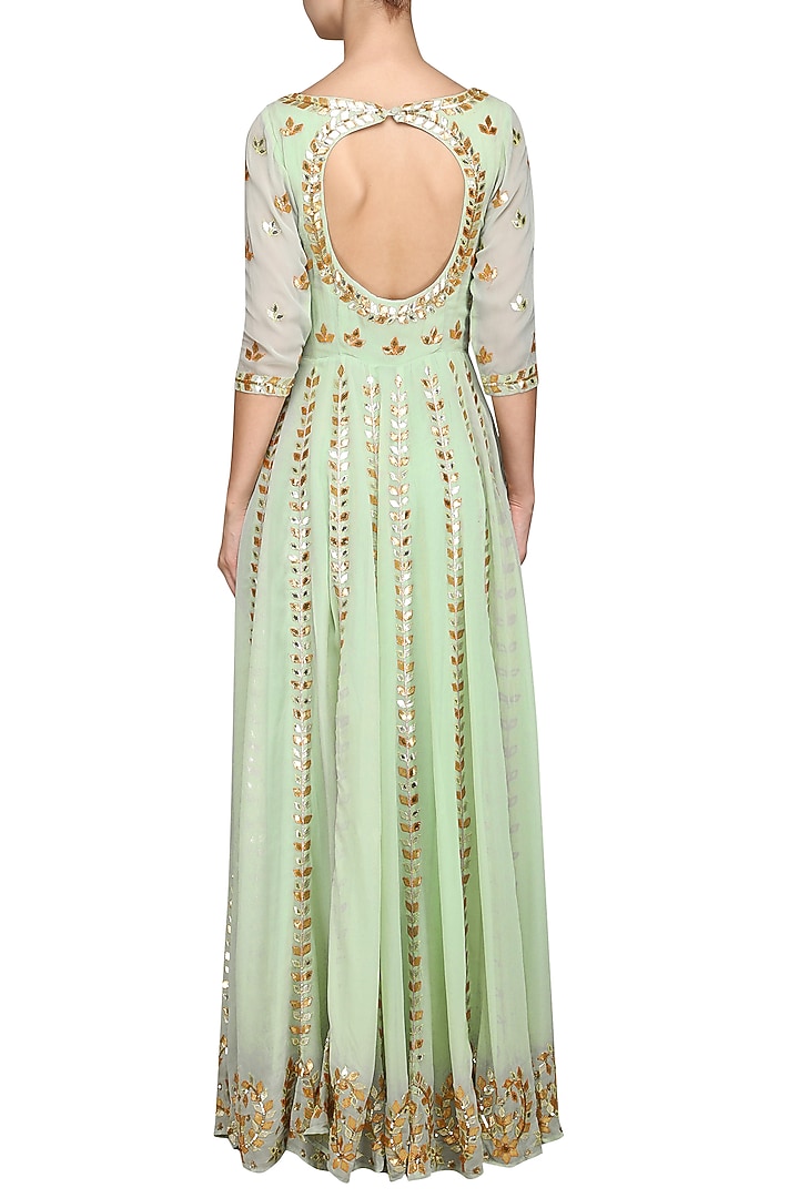 Ice blue embroidered anarkali available only at Pernia's Pop Up Shop.