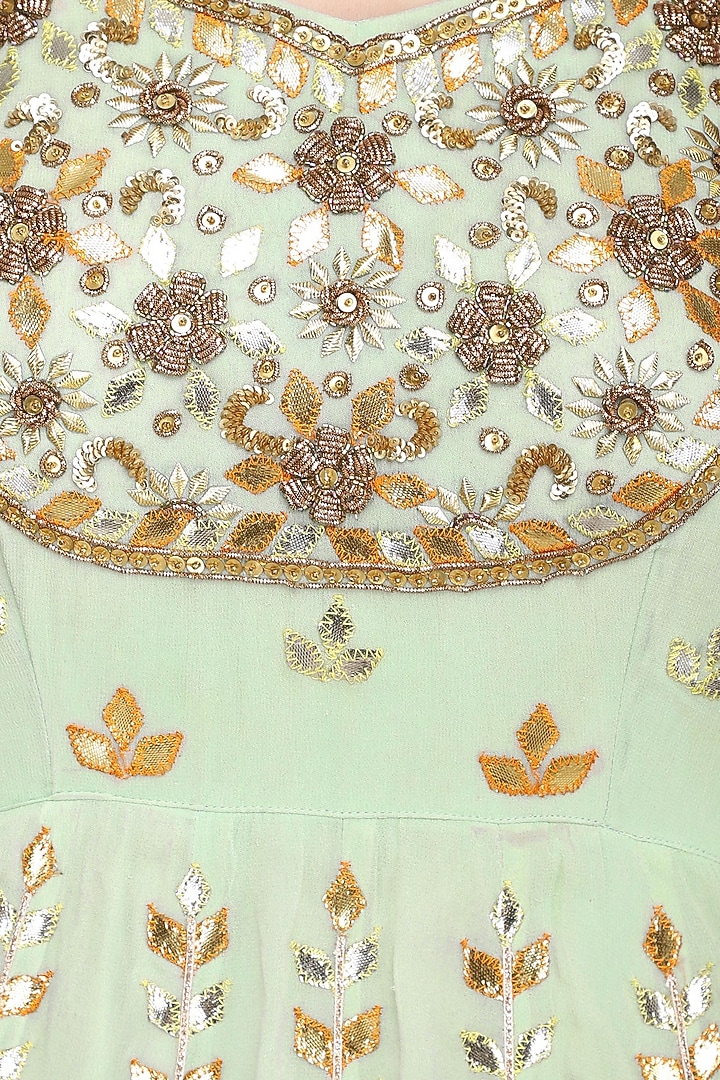 Ice blue embroidered anarkali available only at Pernia's Pop Up Shop.