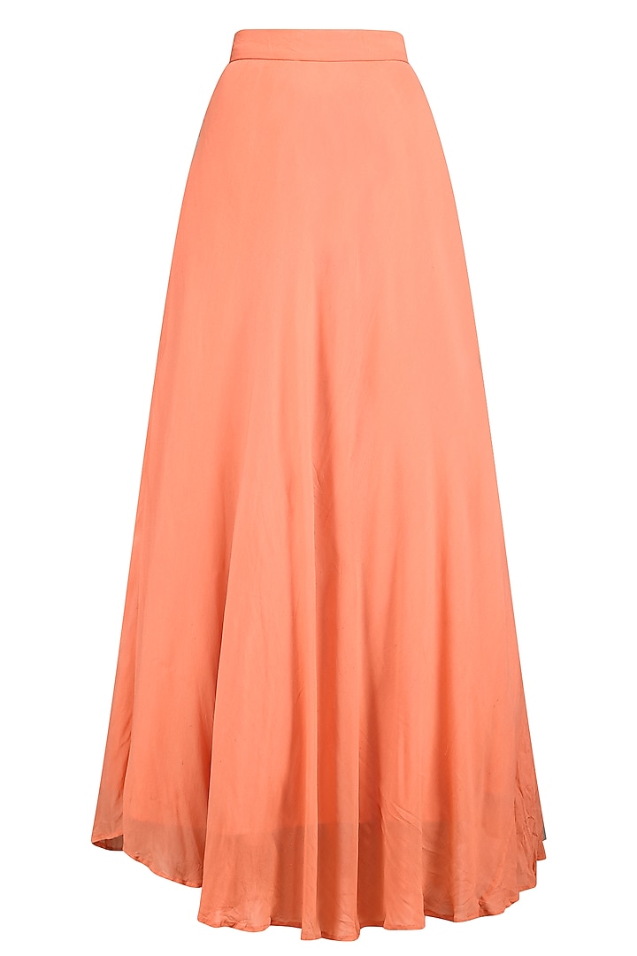 Coral dabka embroidered jacket with lehenga skirt available only at Pernia's Pop Up Shop.