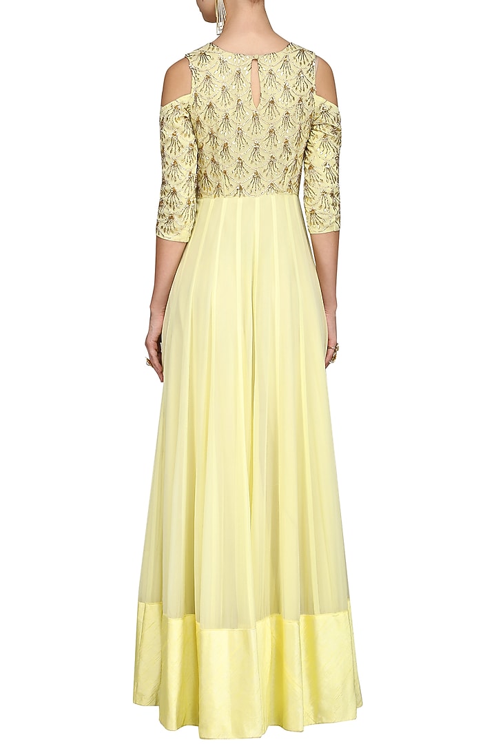 Lime green anarkali gown available only at Pernia's Pop Up Shop.