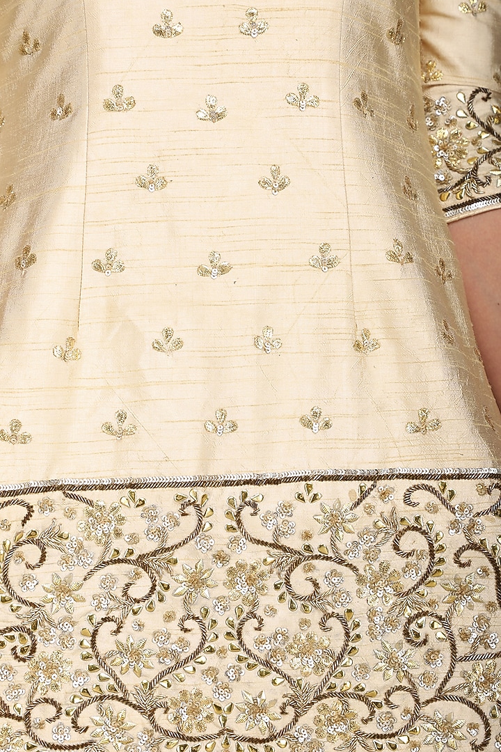 Off white embroidered sharara set available only at Pernia's Pop Up Shop.