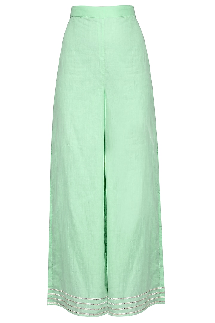 Mint green gota embroidered anarkali set available only at Pernia's Pop Up Shop.