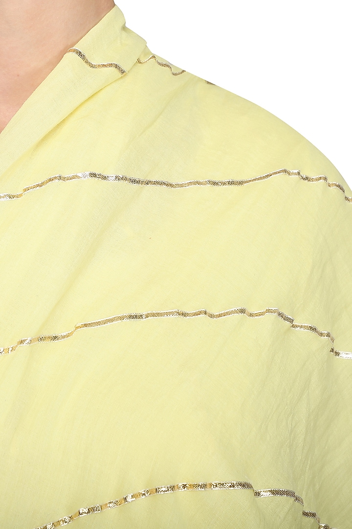 Light yellow gota embroidered anarkali set available only at Pernia's Pop Up Shop.