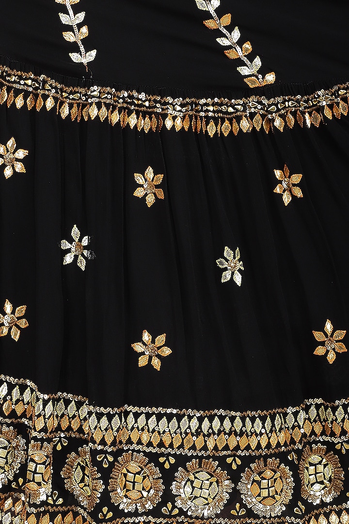 Black sequin and gota embroidered lehenga set available only at Pernia's Pop Up Shop.