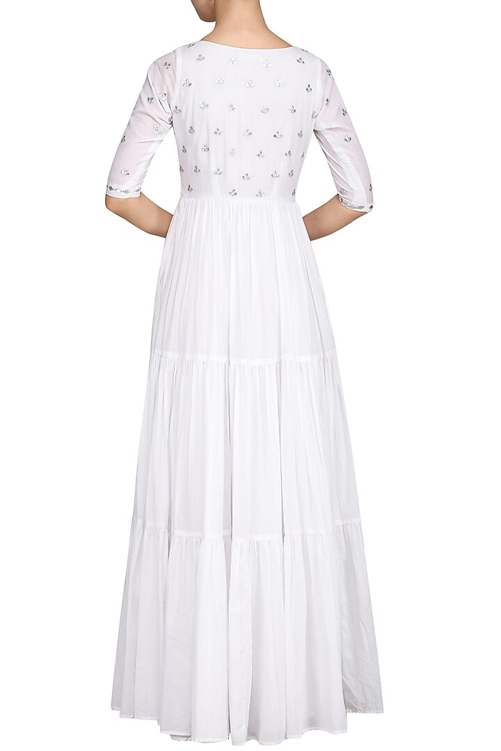 White embroidered anarkali gown available only at Pernia's Pop Up Shop.