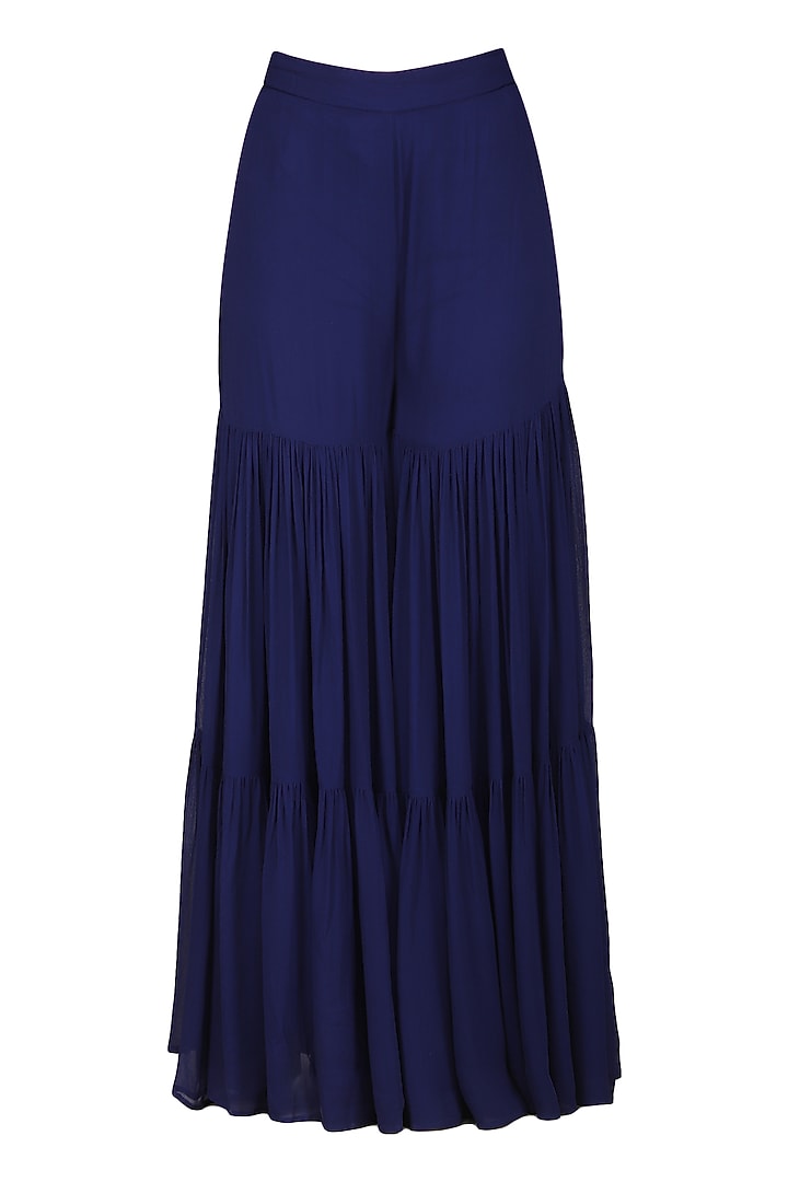 Dark blue embroidered sharara set available only at Pernia's Pop Up Shop.